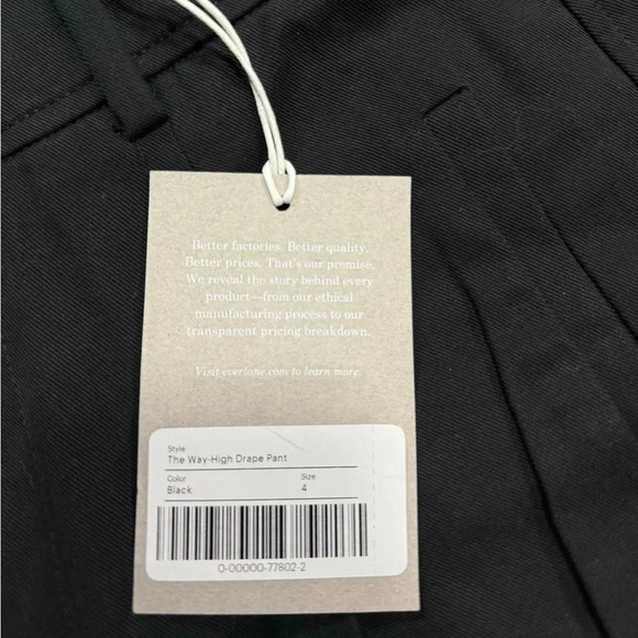 NWT Everlane Black Way High Drape Pant size 4 - Picture 7 of 9